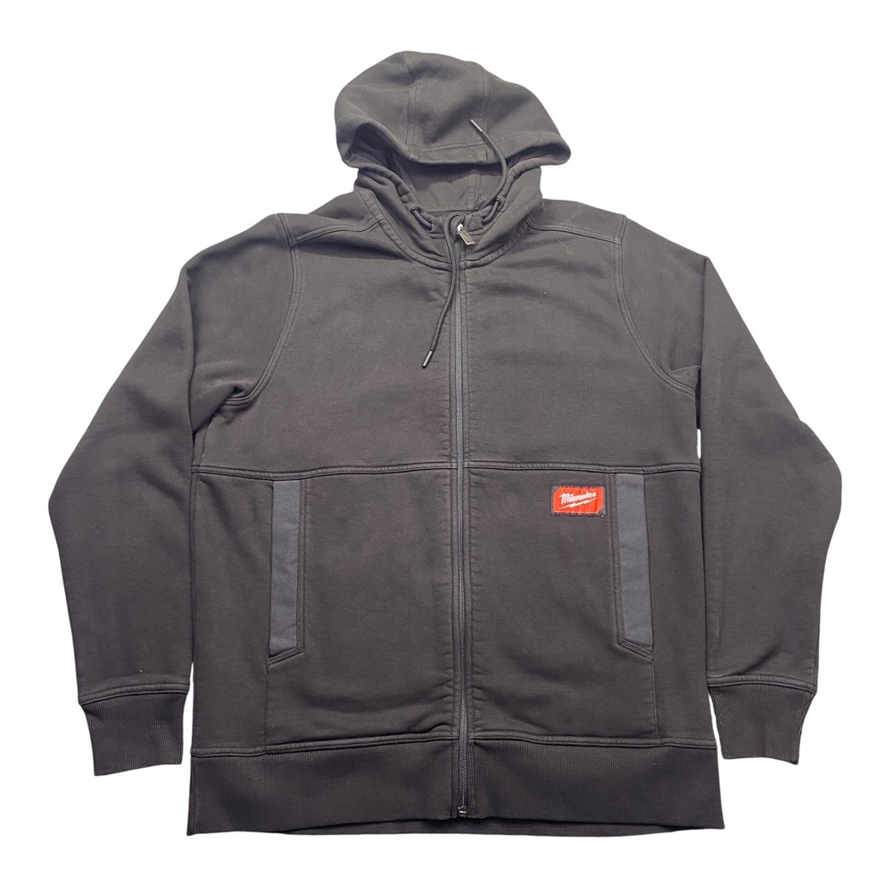 Milwaukee Gridiron Mens L Black Full Zip Hoodie Heavy Duty Workwear Fleece M250